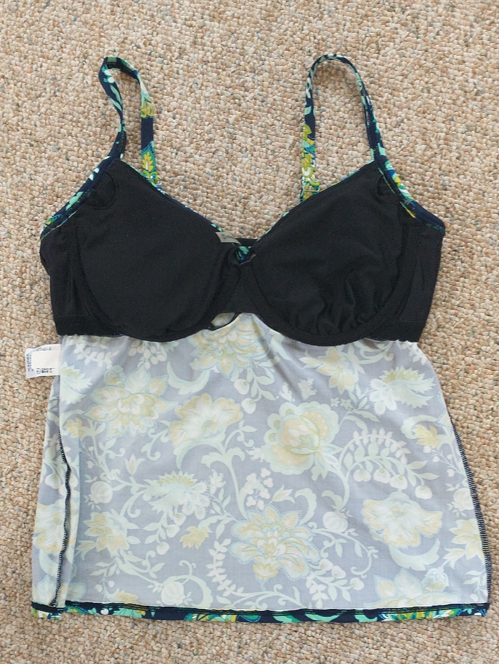 Lands’ End Surplice Twist Front Underwire Tankini top 12 - Picture 5 of 6
